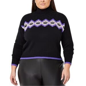 Juicy Couture Sweater Womens 2X Black Long Sleeve High Neck NWT